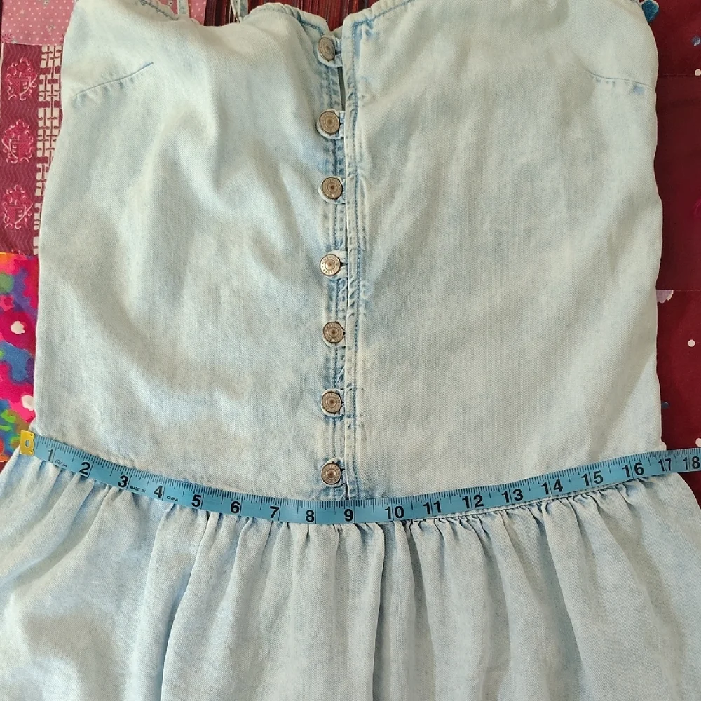 American Eagle Outfitters Light Blue Denim-Effect Button Front Camisole - Picture 8 of 9